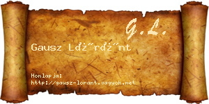 Gausz Lóránt névjegykártya