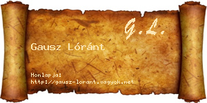 Gausz Lóránt névjegykártya